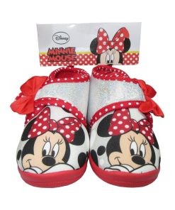 Παντοφλάκια με Αυτοκόλλητο Minnie Ασημί 23-30 DISNEY S20314-AS