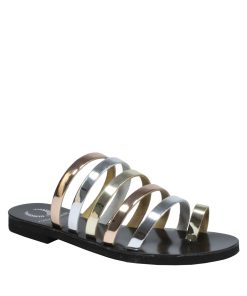 Flats Δέρμα Ασημί Ελληνικής Κατασκευής 408L-AS