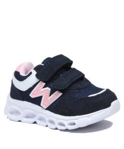 Sneakers με Αυτοκόλλητα και Φωτάκια Led Μπλε 19-24 B6880-ML
