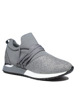 Slip ons Sneakers με Glitter Γκρι Jianni d kapa SN-301-GR
