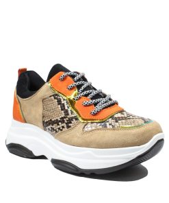 Sneaker με Snake Print και Μεταλιζέ Λεπτομέρειες. SN-4598-CM