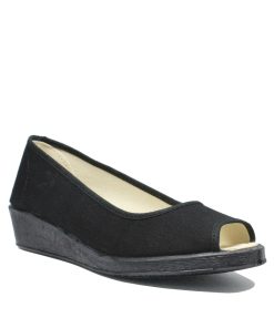 Peep toe Μαύρα με Ισπανικής Κατασκευής 1302-MR