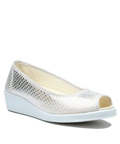 Peep toe Ασημί με Μεταλιζέ Λεπτομέρειες Ισπανικής Κατασκευής 1302-AS