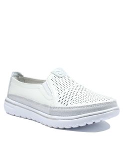 Comfort Ανατομικά Δερμάτινα με λάστιχα Λευκά Jianni di k FT170125-LF