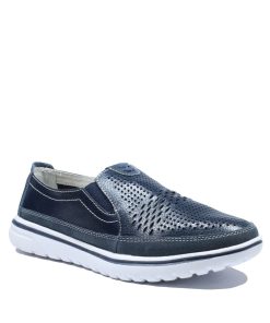 Comfort Ανατομικά Δερμάτινα με λάστιχα Μπλε Jianni di k FT170125-ML