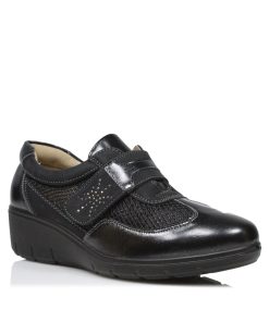 Sneakers με Αυτοκόλητο Ανατομικό Μαύρο Jianni di kappa.SN-71-MR