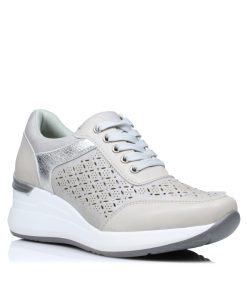 Sneakers με Μεταλιζέ Λεπτομέρειες και Τρουκς Γκρί.SN-92108-GR
