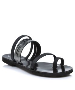 Flats Δερμάτινα Ελληνικής Κατασκευής Μαύρο 395-MR/AT