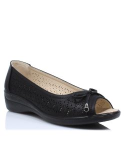 Peep toe Comfort Μαύρο Ματ Jianni di kappa CL-676-MR