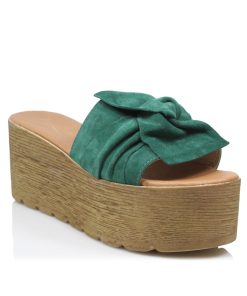 Flatforms Δερμάτινα Πράσινο Καστόρι Ελληνικής Κατασκευής FLF-381-K-PN