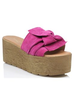 Flatforms Δερμάτινα Φούξια Καστόρι Ελληνικής Κατασκευής FLF-381-K-FX