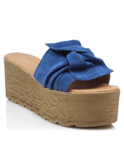 Flatforms Δερμάτινα Μπλε Καστόρι Ελληνικής Κατασκευής FLF-381-K-ML