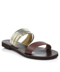 Flats Δέρμα Καφέ Ελληνικής Κατασκευής 360-D/L-KF
