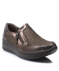 Sneakers Ανατομικά με Strass και Λάστιχο με Φερμουάρ Μπρονζέ Jianni d kapa 562-SN-MPZ