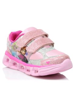 Sneakers Frozen με Φωτάκια και Αυτοκόλλητα Ροζ 25-30 X1904-RZ