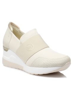 Sneakers με Snake Print και Λάστιχο Μπεζ Jianni d kapa 5898-SN-MZ