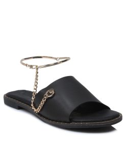 Flats με Αλυσίδα και Βραχιόλι Μαύρο 750-FL-MR