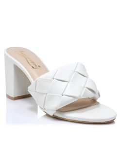 Mules Peep Toe Λευκό Ματ Jianni di kappa 051-ML-LF