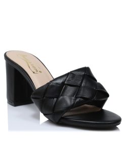 Mules Peep Toe Μαύρο Ματ Jianni di kappa 051-ML-MR