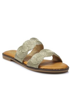 Flats Πλεκτά Χρυσό με Memory Foam Ελληνικής Κατασκευής Jk 550-FL-XS