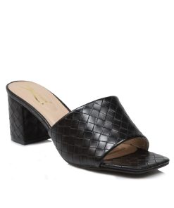 Mules Peep Toe Μαύρο Ματ Jianni di kappa 817-ML-MR