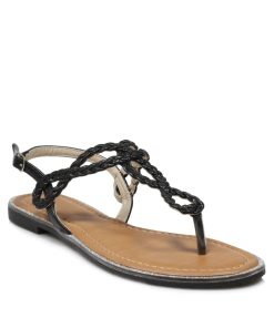 Flats Σανδάλια Πλεκτά με Μαλακό Πάτο Μαύρο Jianni di kappa 8701-FL-MR