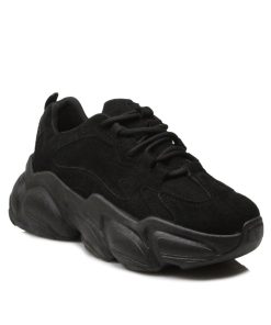 Sneakers Μαύρα Σουέτ Jianni di kappa 89-SN-MR