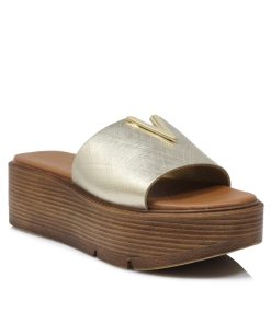 Flatforms Δερμάτινα Χρυσό Ελληνικής Κατασκευής Jk 4-FLF-XS