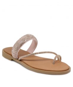 Flats Σανδάλια με Strass και Memory Foam Χαλκός Χειροποίητα Jianni di k 118-FL-XL