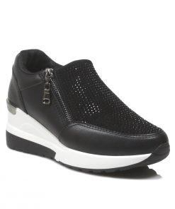 Sneakers Ανατομικά με Φερμουάρ και Τρουκς Μαύρα Jk 7252-SN-MR