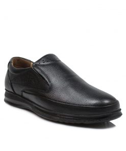 Slip on Ανατομικά από Μαλακό Δέρμα με Λάστιχο Μαύρα Jianni di k 501-MK-MR