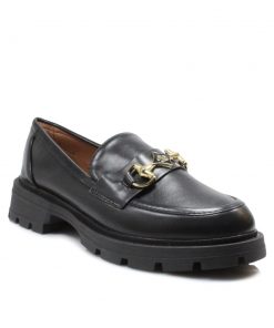 Loafers Μαύρα με διακοσμητικό Jianni di k 022-LF-MR