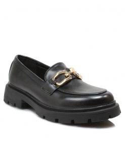 Loafers Μαύρα με Μεταλικό Διακοσμητικό Jianni di k 43477-LF-MR