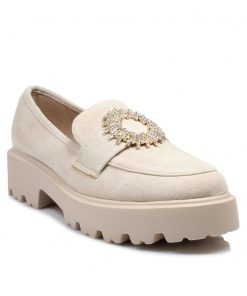 Loafers με Διακοσμητικό Μπεζ Σουέτ jianni di k 0331-LF-MZ
