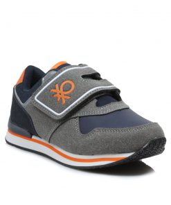 Sneakers Ανατομικά Benetton με Αυτοκόλλητο Γκρι 4132-SN-GR