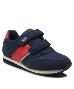 Sneakers σε Συνδιασμό Υλικών Vegan Μπλε με Αυτοκόλλητα 31-38 ΧΤΙ 57795-ML