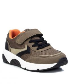 Sneakers σε Συνδιασμό Υλικών Vegan Μαύρο με Αυτοκόλητο 31-38 ΧΤΙ 57836-XK