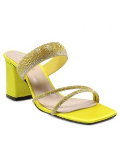 Mules με Χοντρό Τακούνι και Strass jianni d kapa Κίτρινο 92-ML/A-KT