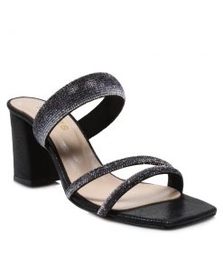 Mules με Χοντρό Τακούνι και Strass jianni d kapa Μαύρο 92-ML/A-MR