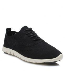 Sneakers Miccrofiber με Κορδόνια Μαύρα Jianni d papa ED-1480-MR