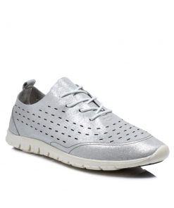 Sneakers Microfiber Αωατομικά με Κορδόνια Ασημί Jianni d kapa ED-1481-AS