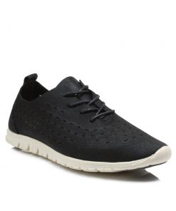 Sneakers Microfiber Ανατομικά με Κορδόνια Μαύρα ED-1481-MR