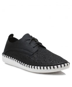 Sneakers Microfiber Ανατομικά με Κορδόνια Μαύρα Jianni d kapa HI-5105-MR