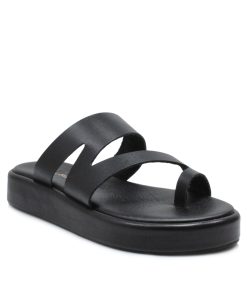 Flatforms Δερμάτινα με Αφρώδη Πάτο Μαύρα jianni d kapa 2301-FLF-MR