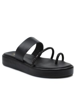 Flatforms Δερμάτινα με Αφρώδη Πάτο Χειροποίητα Μαύρα jianni d kapa 2302-FLF-MR