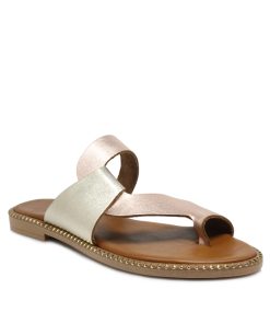 Flats Δερμάτινα Σανδάλια με Memory Foam Χαλκός Χειροποίητα Jianni d kapa 3-FL-XL
