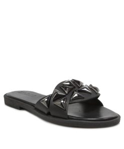 Flats Σανδάλια με Τρουκς και Memory Foam Μαύρα Χειροποίητα Jianni d kapa 901-FL-MR