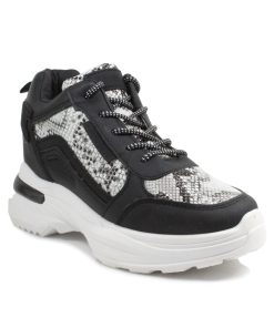 Sneakers με Snake Print Μαύρα Jianni d kapa 2413-SN-MR
