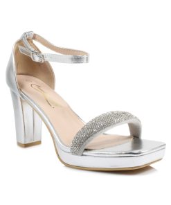 Πέδιλα με Strass και Φιάπα Ασημί Jianni d kapa 5069-PD-AS