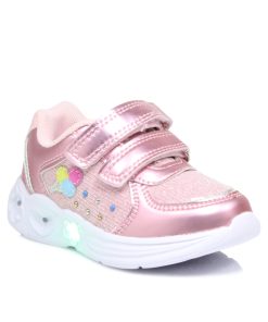 Sneakers με Αυτοκόλλητο και Φωτάκια Ροζ Jianni d kapa 510-SN-RZ